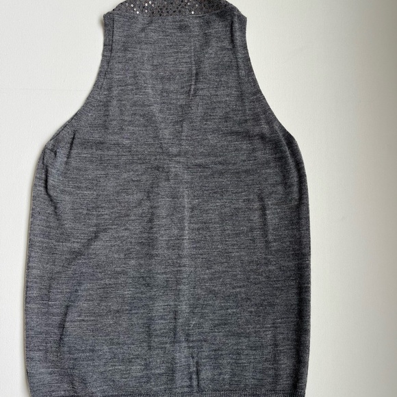 Madewell Wallace Sequin Trim Merino Wool Sweater Vest- NWT- Charcoal- MEDIUM - Picture 5 of 6